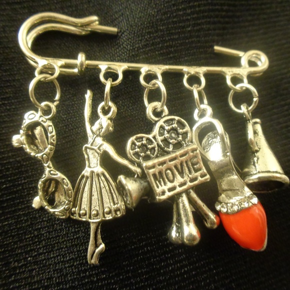 Handmade Movie Enamel Safety Pin Charm Brooch - Picture 4 of 5